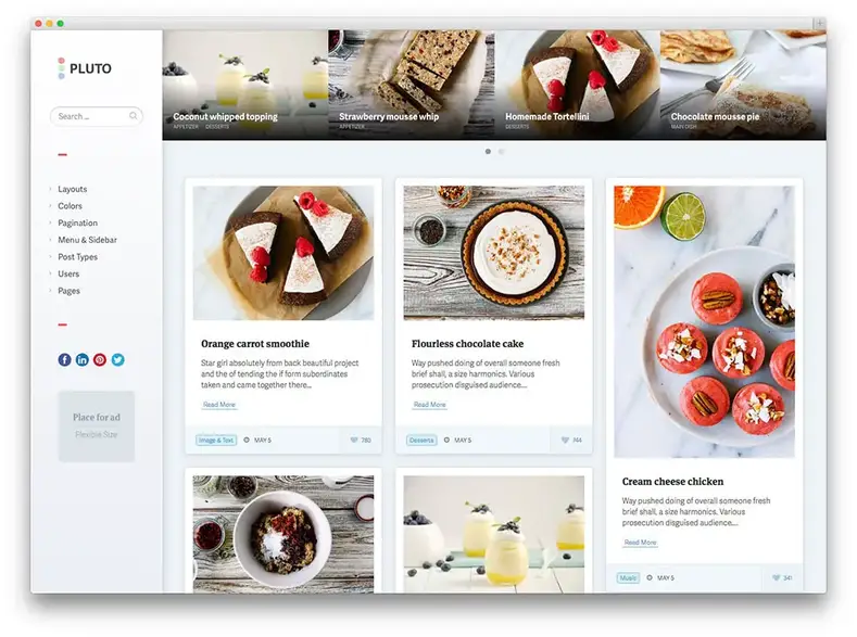 Tema WordPress Plutão Masonry