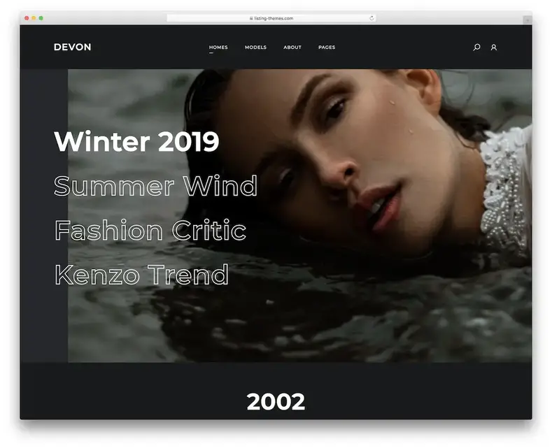 modelo de site de ator devon