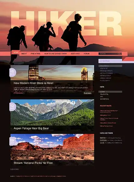 Tema WordPress Caminhadas