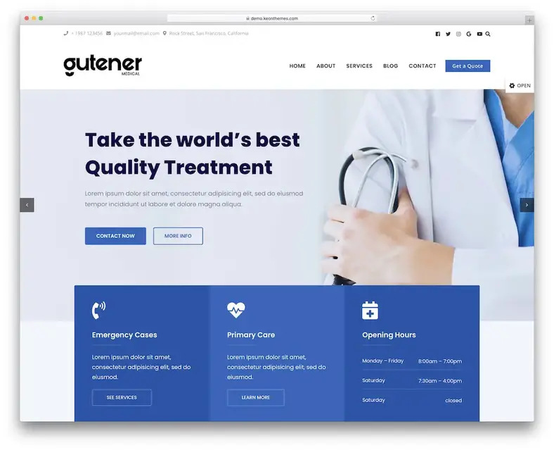 tema wordpress gratis do doutor gutener