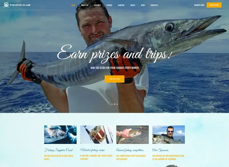 Tema WordPress Clube de Caça e Pesca