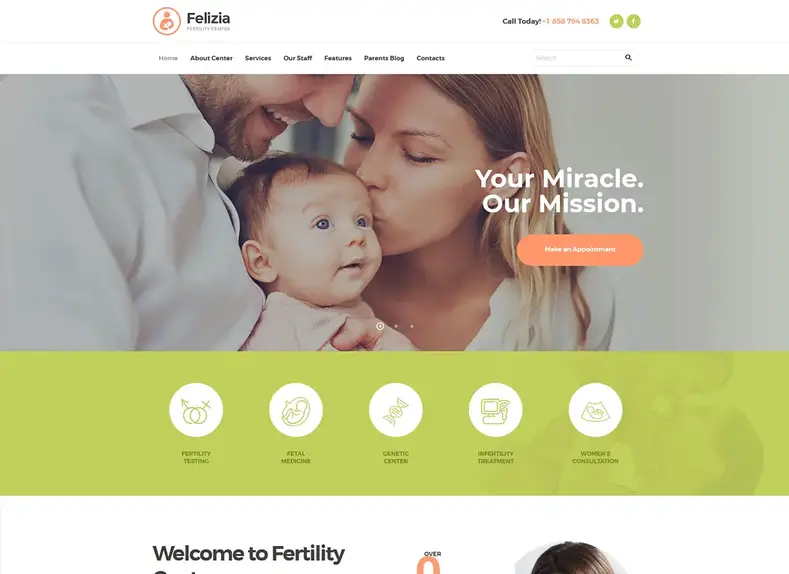 Heureux |  Centre de fertilité et thème WordPress médical