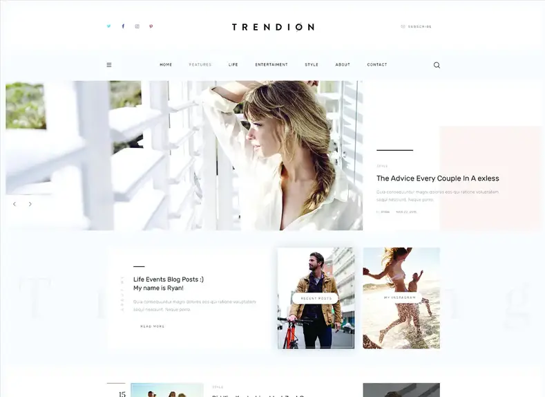 Tendance |  Un thème WordPress pour les blogs et magazines lifestyle personnels
