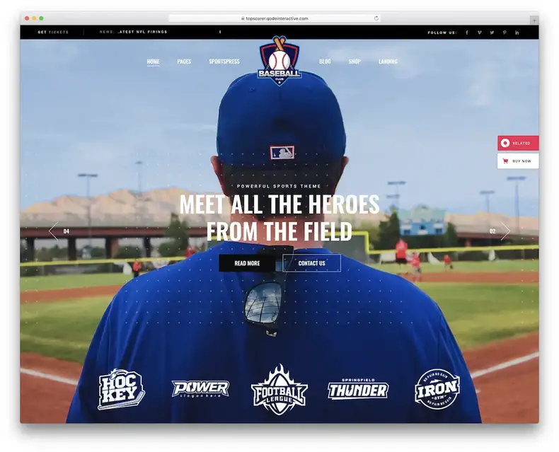 meilleur buteur baseball thème wordpress