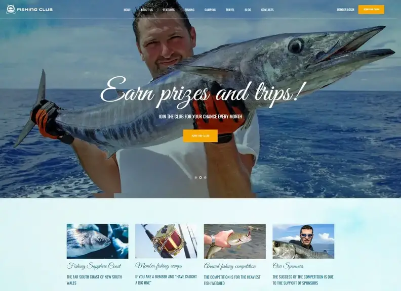 club de pescuit |  Tema WordPress Hobby Club de pescuit și vânătoare