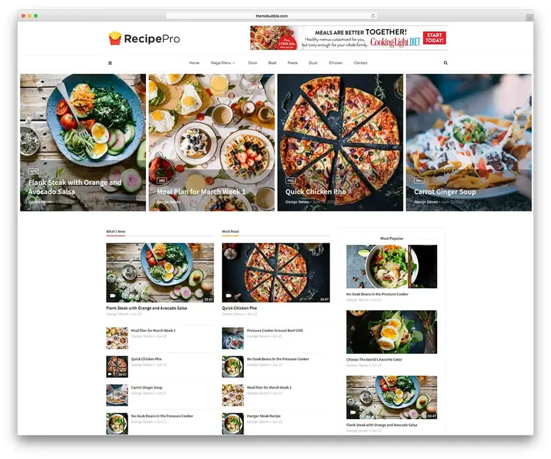 Tema WordPress Majalah Resep untuk Blogger Makanan
