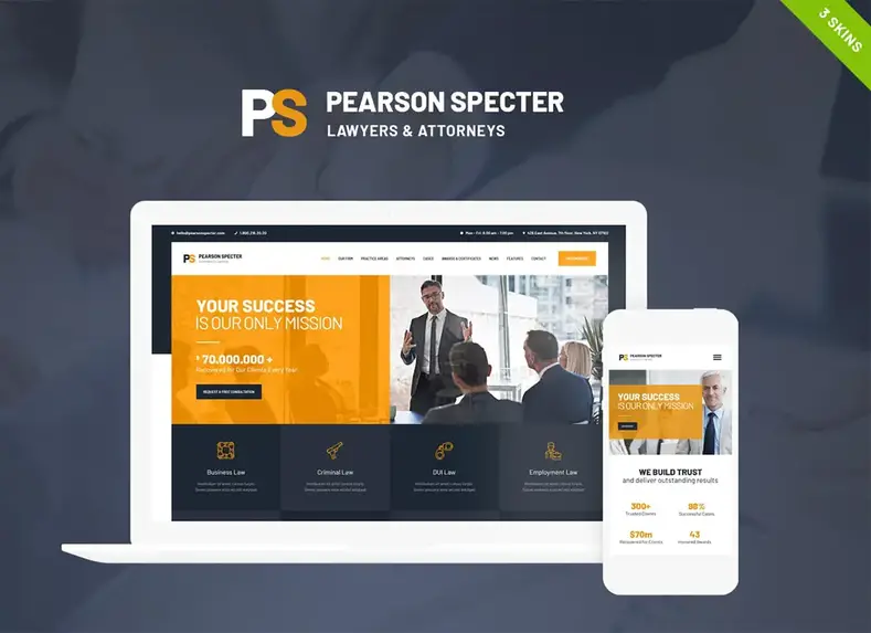 Pearson-Spectre |  Tema WordPress untuk pengacara dan pengacara