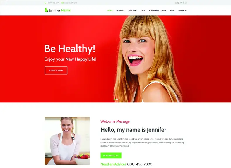 Jennifer Hamis |  Blog de coach de santé et magazine de style de vie Thème WordPress
