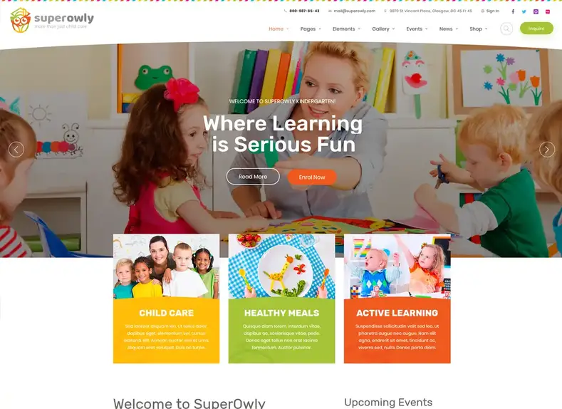 SuperOwly |  Thème WordPress pour enfants