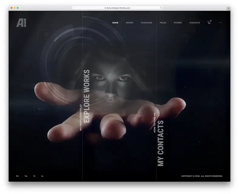 Tema wordpress de fundo de vídeo Ashade