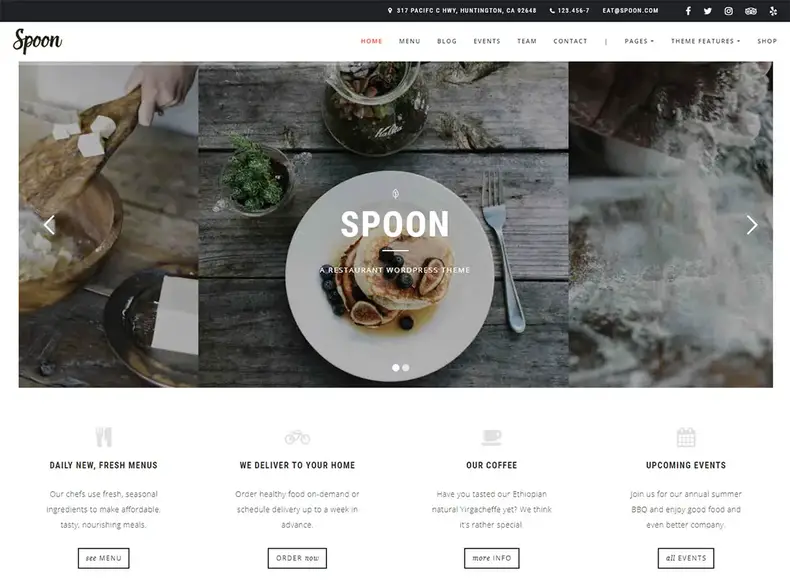 Thème WordPress pour camion de nourriture de cuillère
