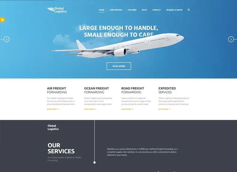 Logistique mondiale |  Thème WordPress pour le transport et le stockage