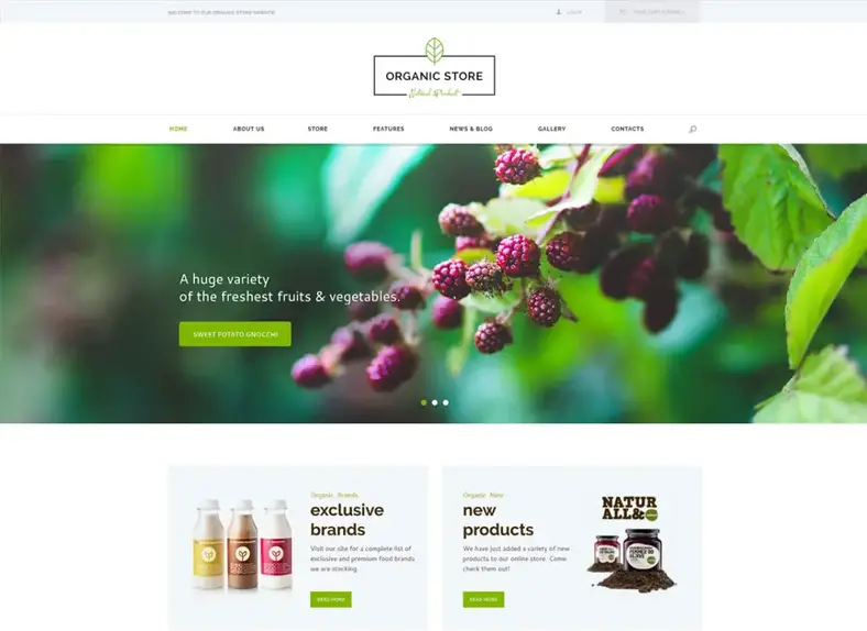 Boutique bio |  Thème WordPress pour les aliments biologiques et les produits biologiques + RTL