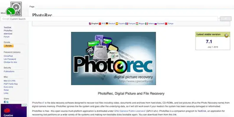PhotoRec coverbillede