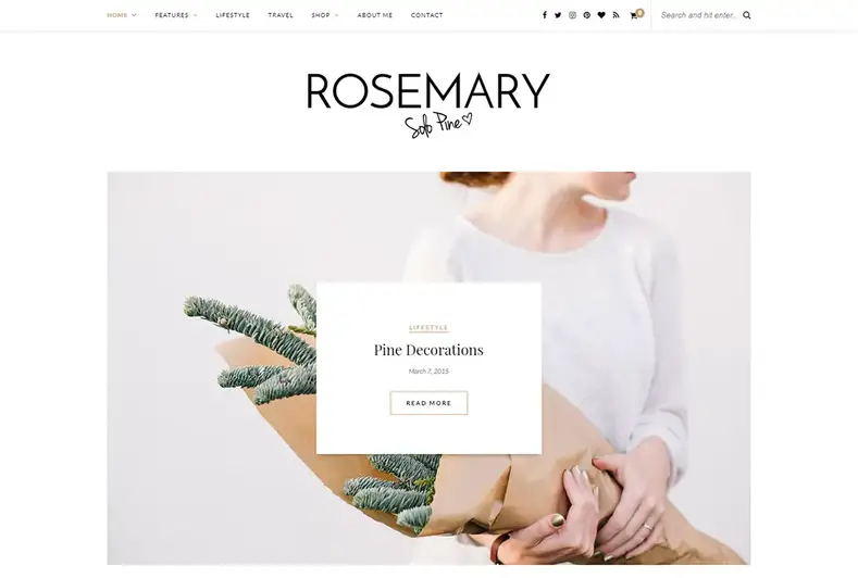 Thème WordPress pour marque personnelle de romarin