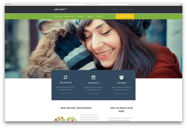 modelo de site-promotor de caridade