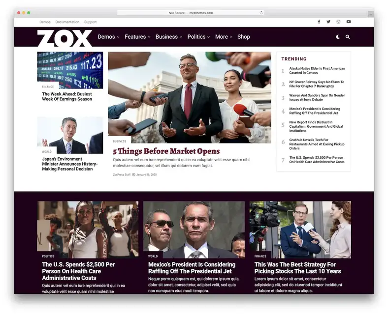 tema surat kabar wordpress zoxpress