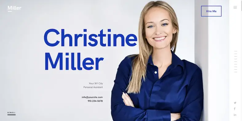 Miller - Tema WordPress de marca pessoal
