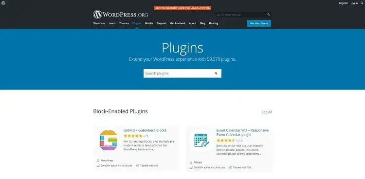 WordPress.org beépülő modulok oldala
