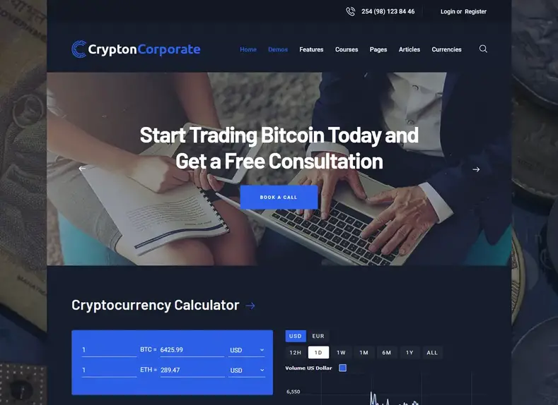 Crypton |  Un thème WordPress de crypto-monnaie polyvalent