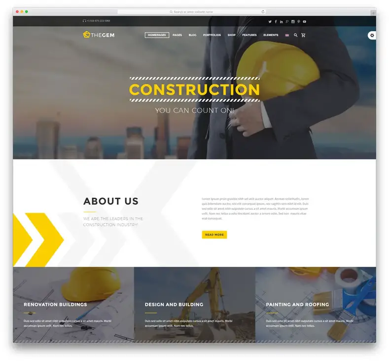 konstruksi-permata-templat situs web