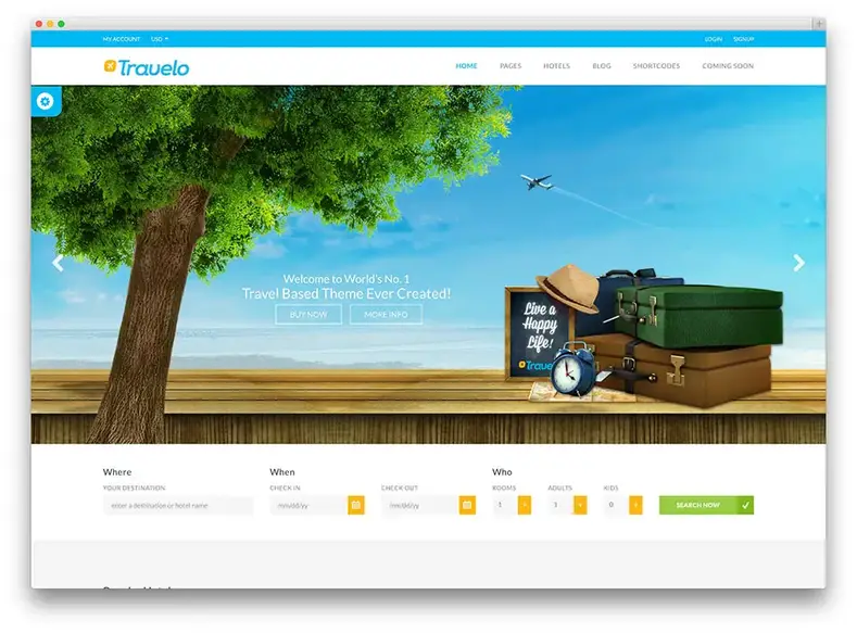 tema wordpress da agência de viagens travelo