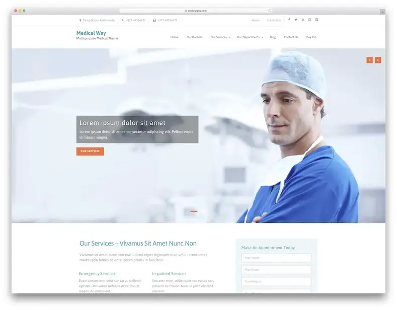 formulário médico tema wordpress médico gratuito