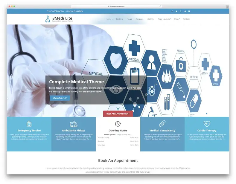 oitomedi lite tema wordpress médico gratuito