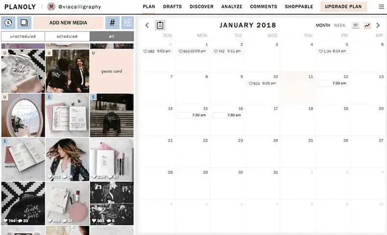 التقويم Planoly