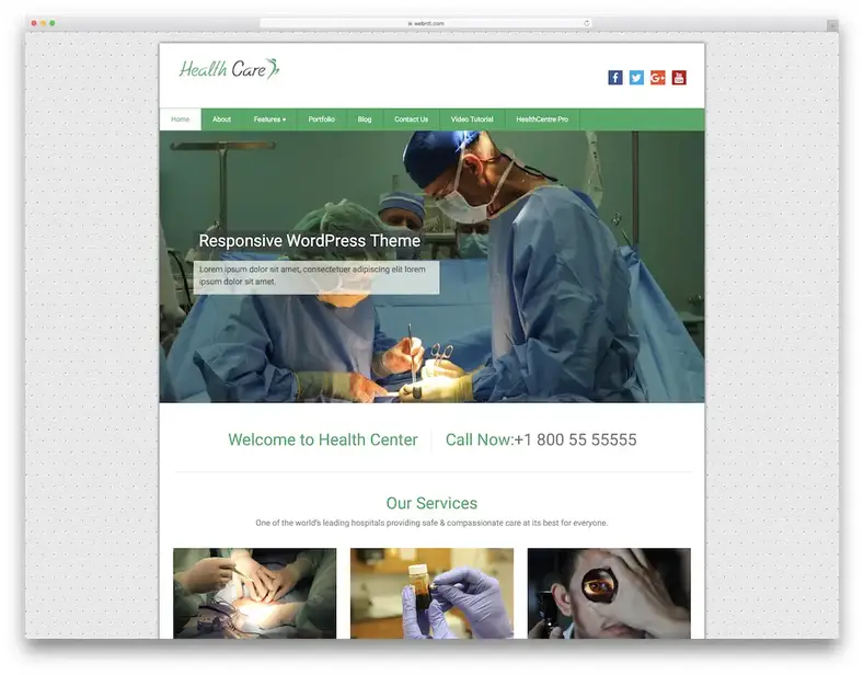 tema wordpress médico gratuito para cuidados de saúde