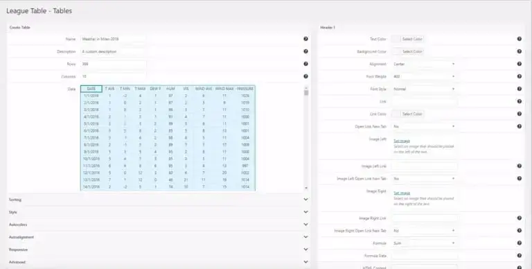 Interface de la Ligue
