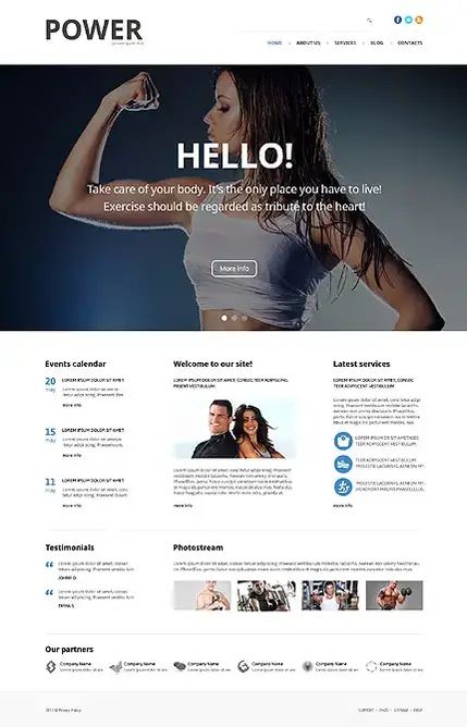 Tema WordPress responsivo para musculação