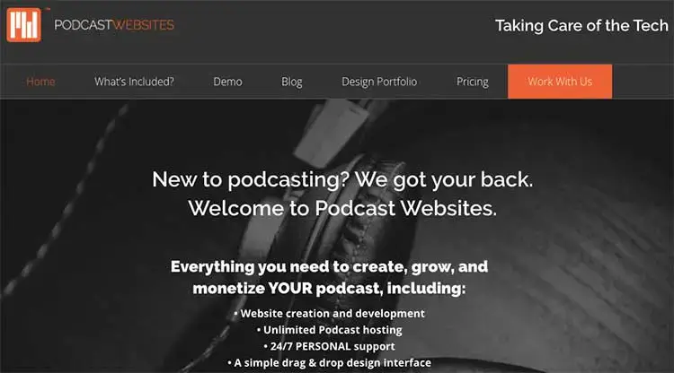 Halaman arahan situs web podcast