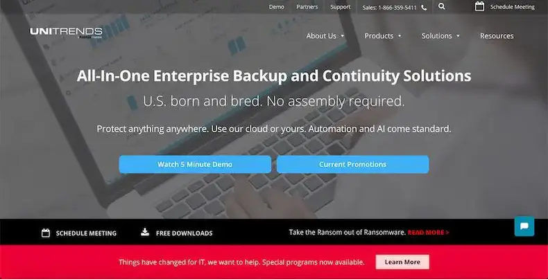 Unitrends النسخ الاحتياطي للبيانات المجانية