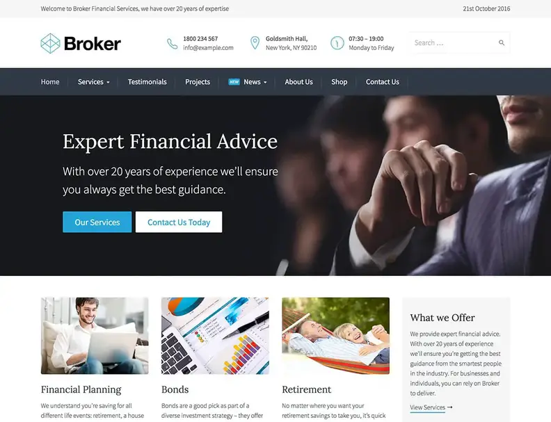 tema wordpress per broker assicurativo