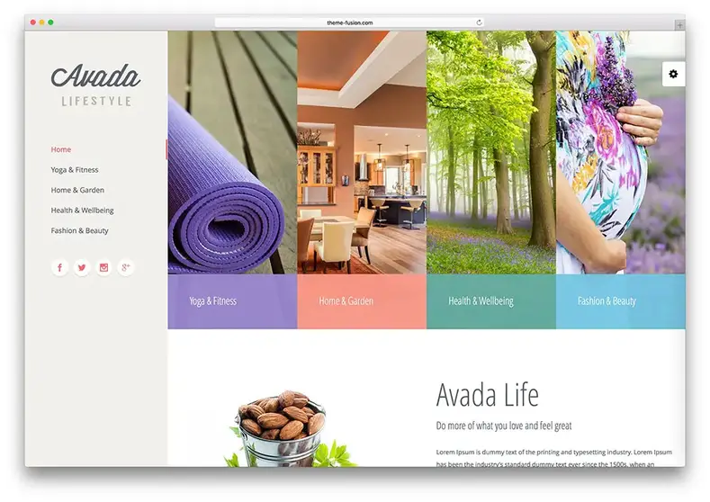 Thème WordPress pour un mode de vie sain avada