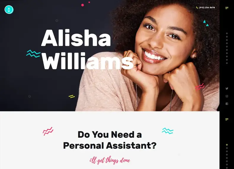A.Williams |  Um tema WordPress para assistente pessoal e serviços administrativos