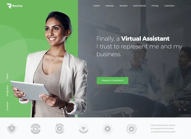Revirta |  Thème WordPress de l'assistant virtuel