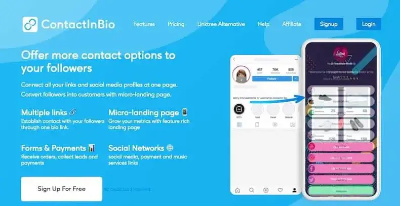 ContactInBio: det bedste Linktree -alternativ