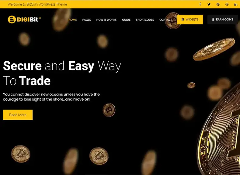 DigiBit |  Thème WordPress pour l'extraction de crypto-monnaie