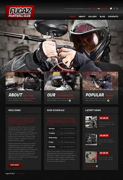 Tema WordPress Responsivo Paintball