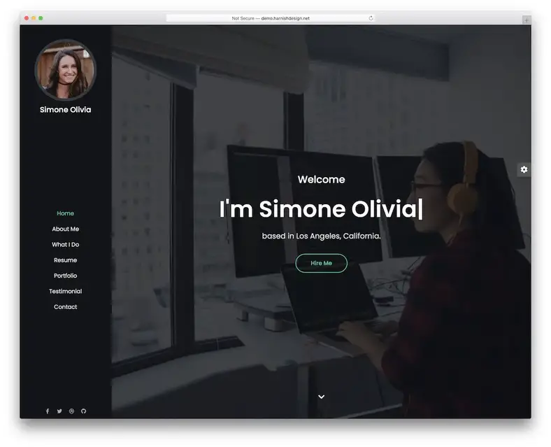 modelo de site de ator simone