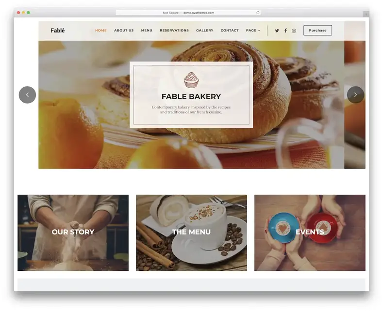 thème wordpress de pâtisseries de fable