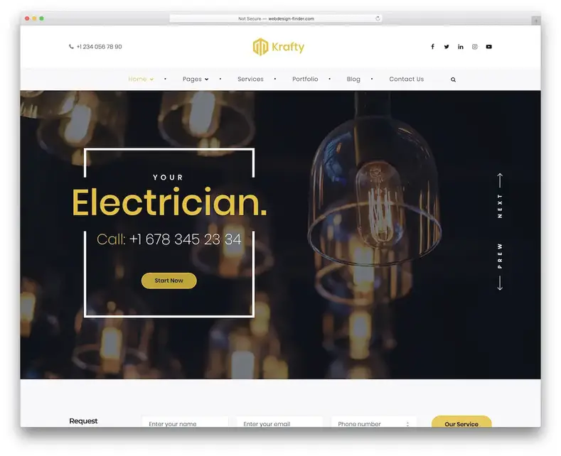 modèle de site Web d'électricien krafty
