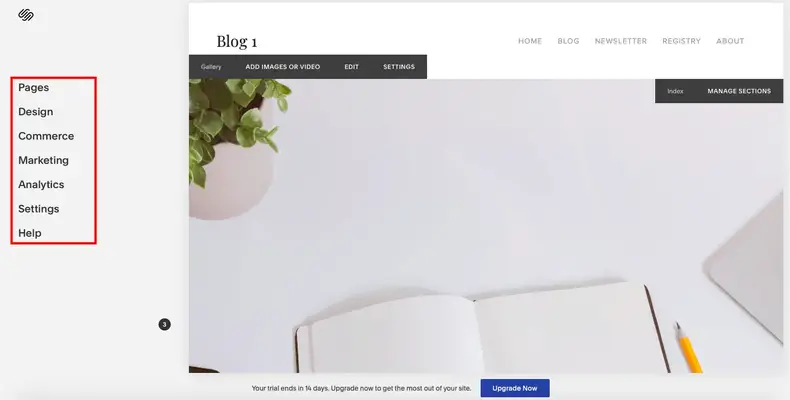 السحب والإفلات من Squarespace