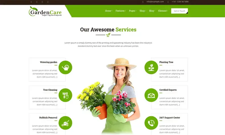 GardenCare - Modèle de site Web de jardinage pour la plantation de fleurs, de fruits, de légumes et l'aménagement paysager