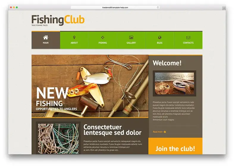 Šablóna webovej stránky 51303-rybárskeho klubu