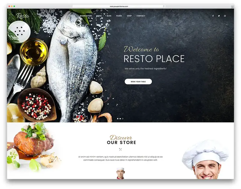 resto-classic-restaurant-modèle-site-web