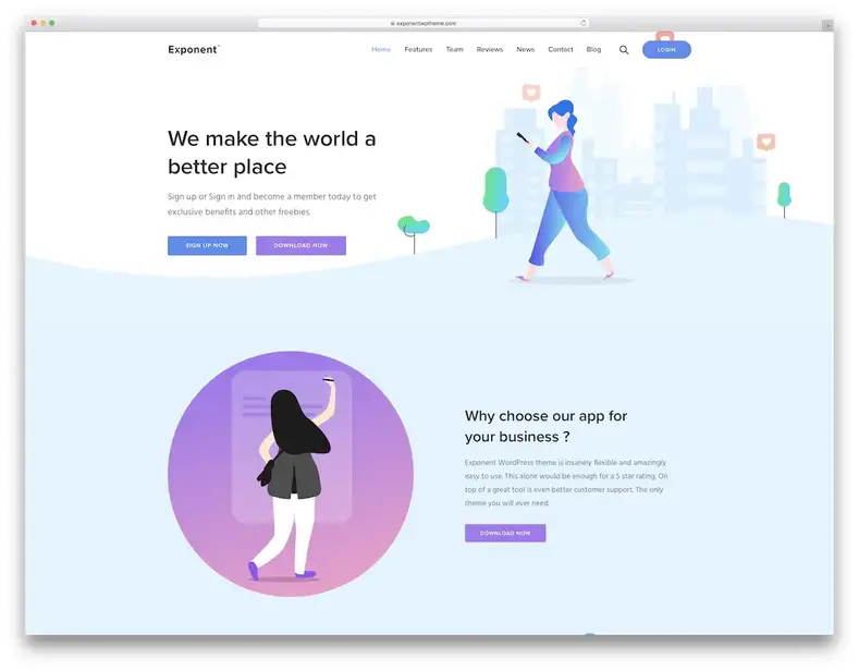 aplicativo expoente mostrar tema wordpress