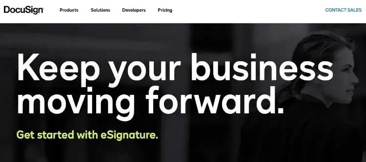 صفحة DocuSign الرئيسية